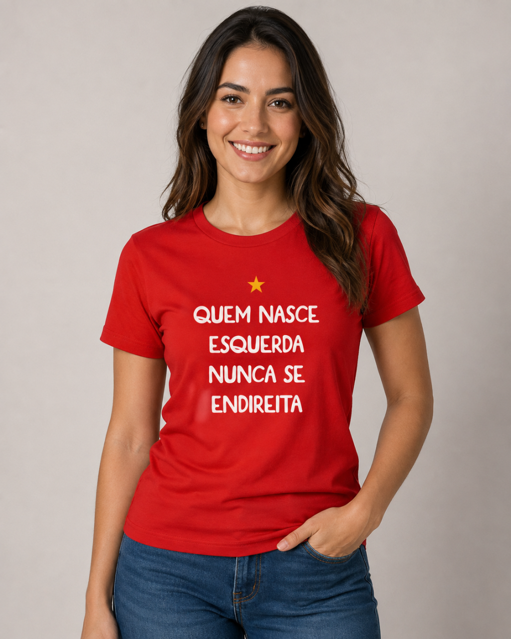 Camisa Quem Nasce Esquerda Nunca se Endireita