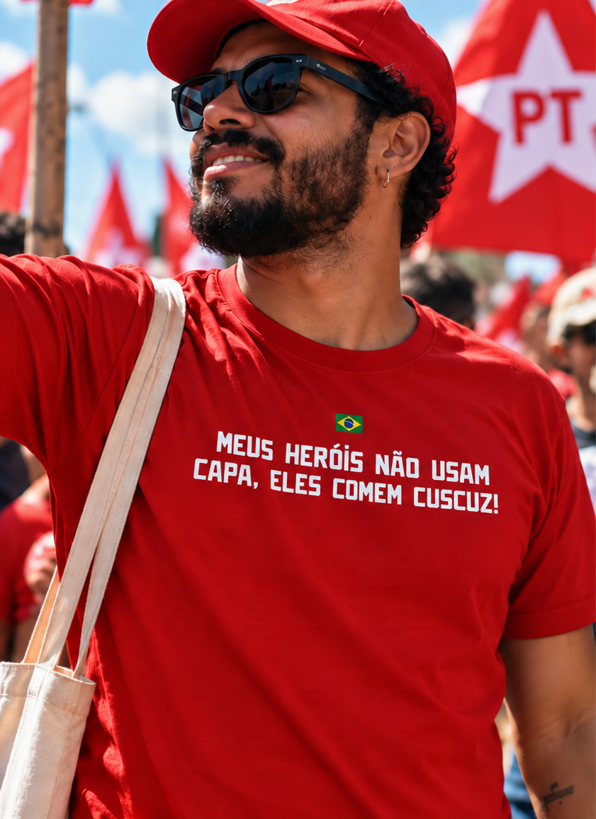 Camisa Meus Heróis Não Usam Capa, Eles Comem Cuscuz!